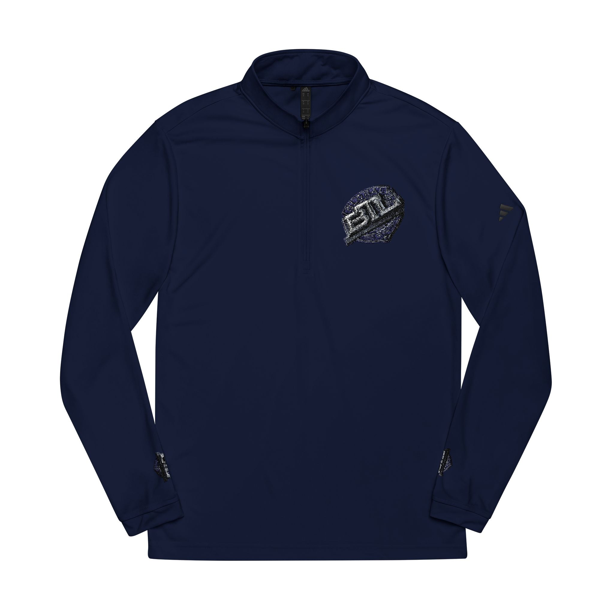 adidas Embroidered Quarter‑Zip Pullover — Lightweight Performance Top