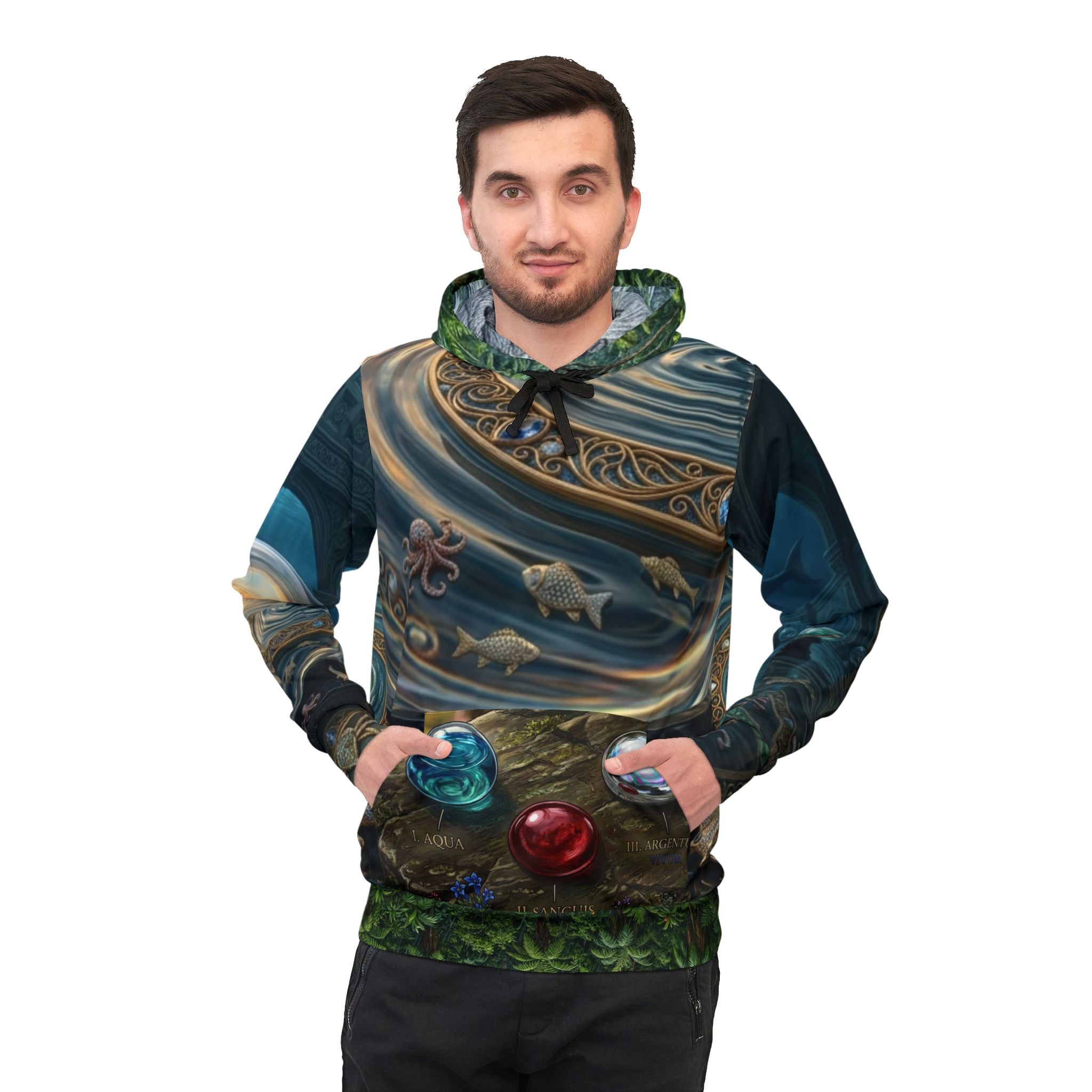 Athletic Hoodie — Sunrise Reflective Pond Front