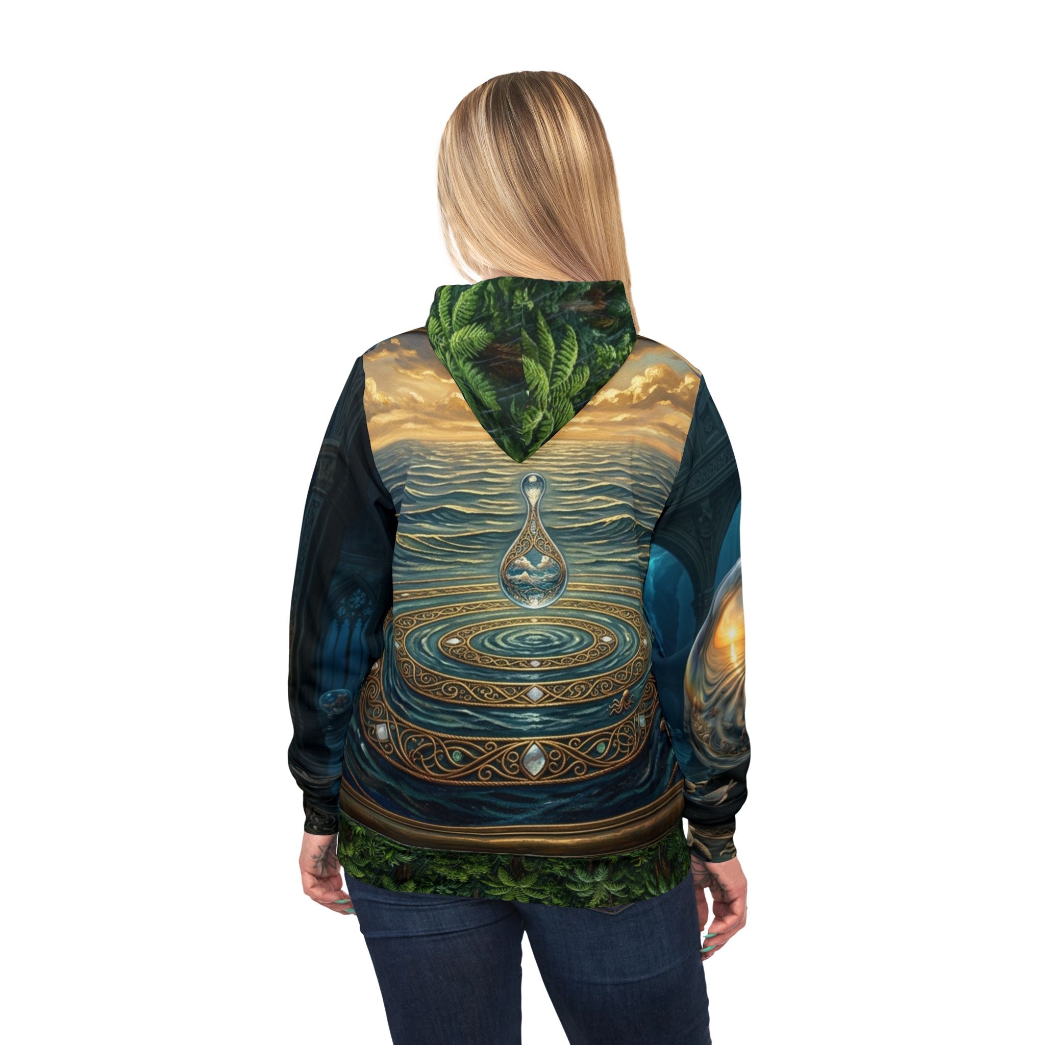 Athletic Hoodie — Sunrise Reflective Pond Front