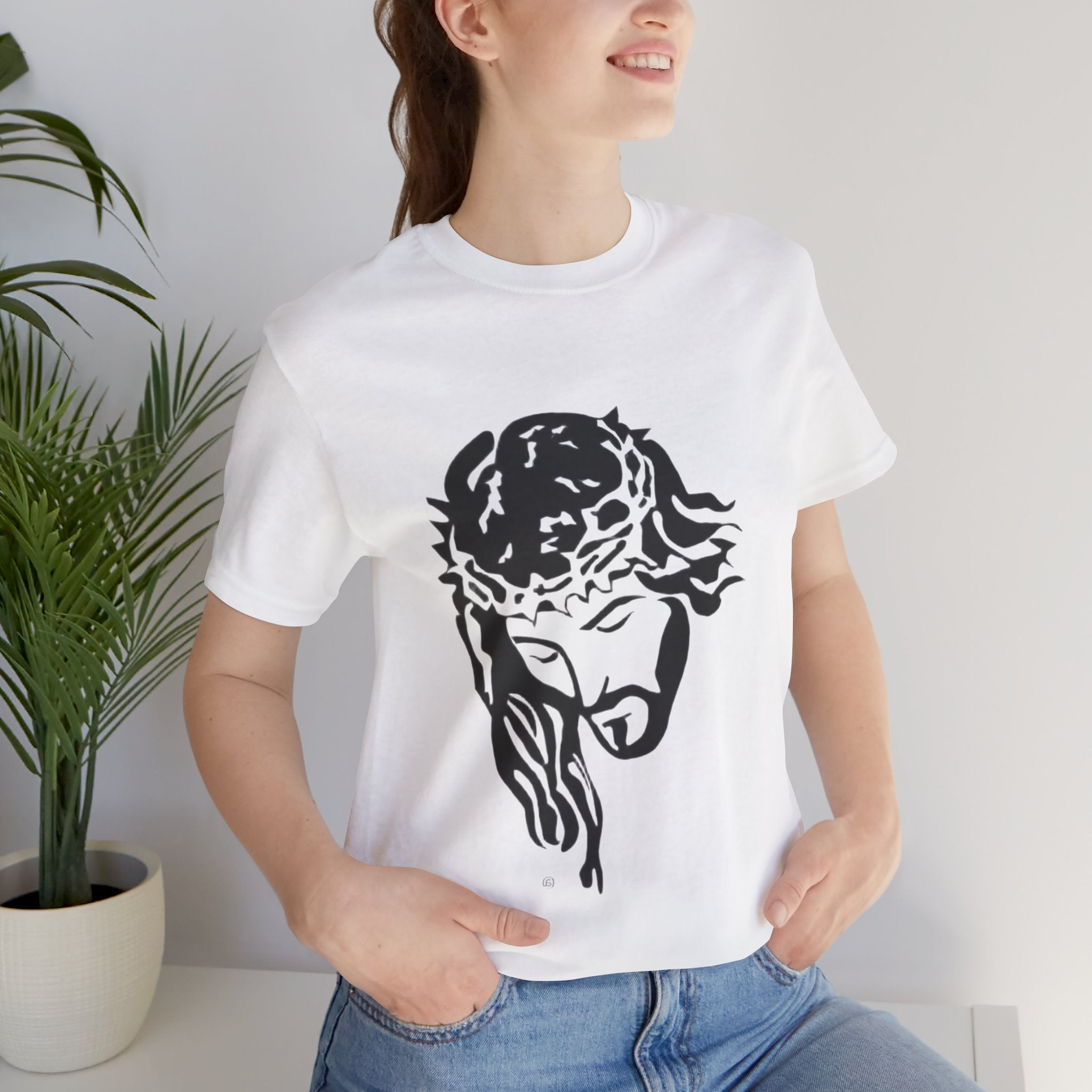 Jesus Crown of Thorns T-Shirt - Minimal Black Graphic Christian Tee