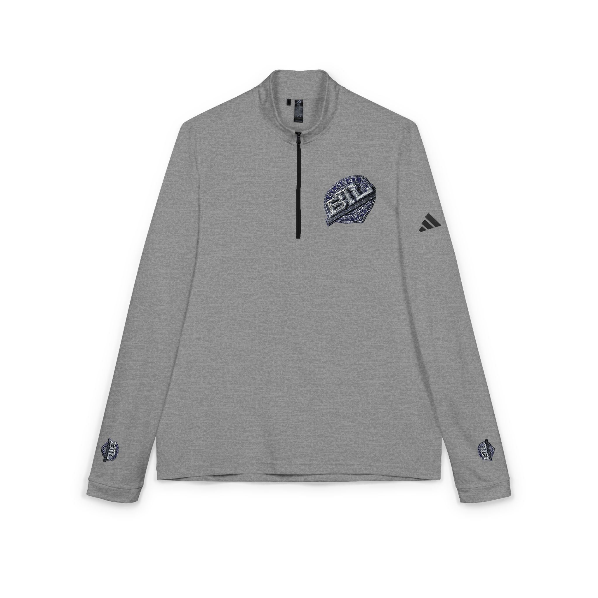adidas Embroidered Quarter‑Zip Pullover — Lightweight Performance Top
