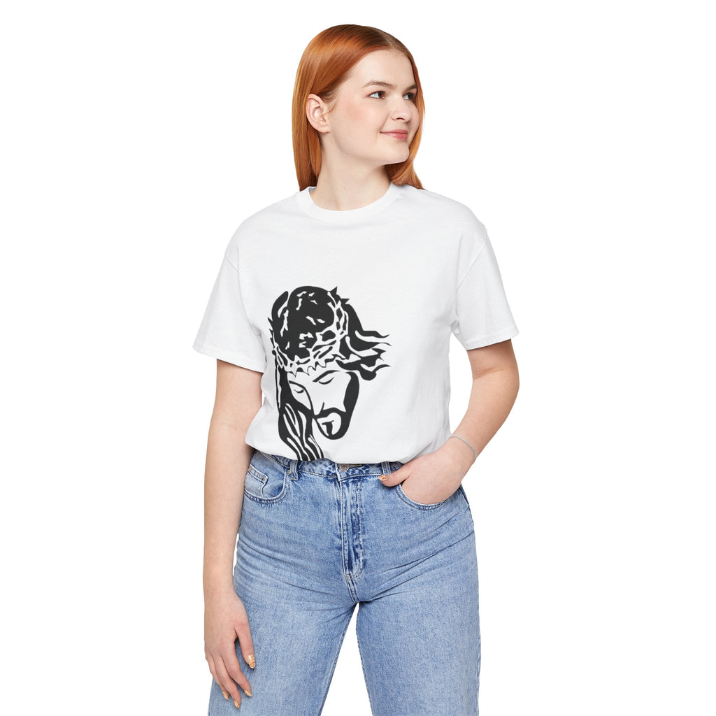 Jesus Crown of Thorns T-Shirt - Minimal Black Graphic Christian Tee