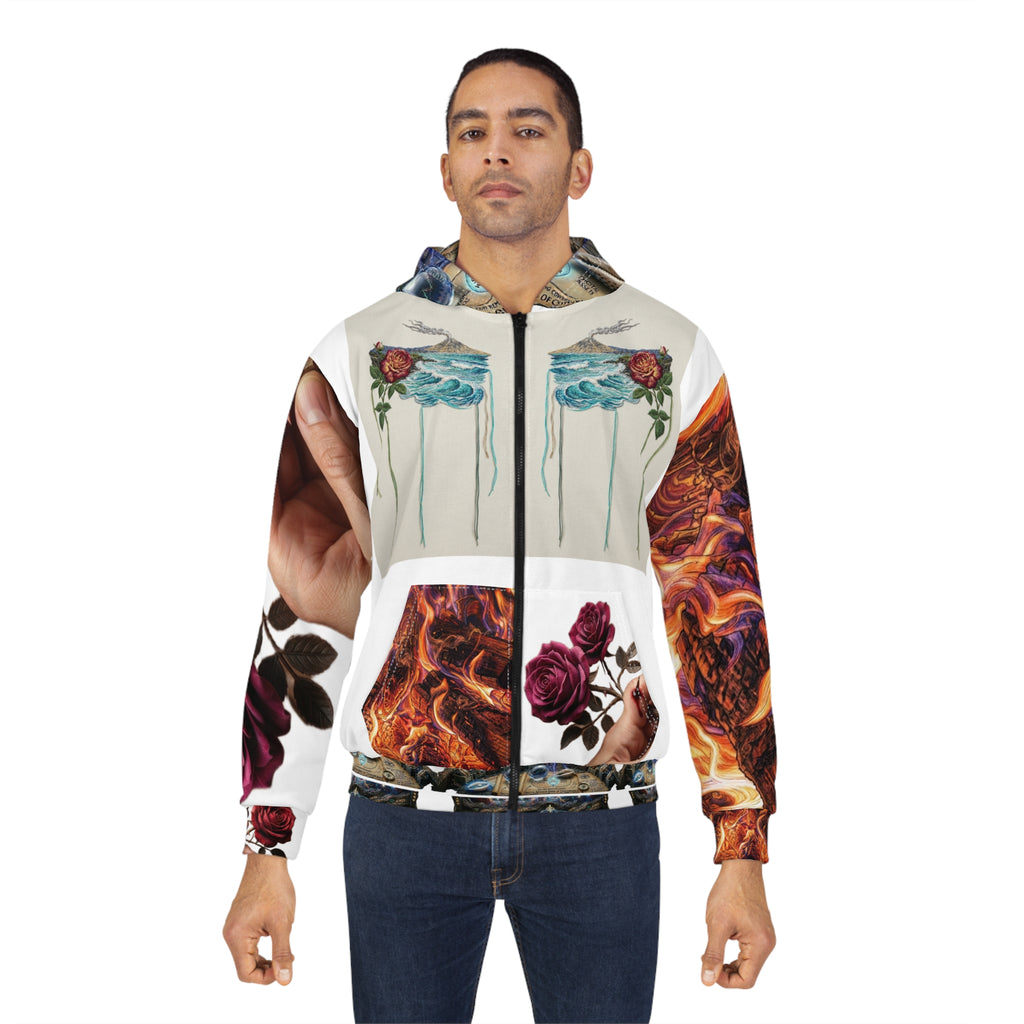 Embroidered Floral & BTL Crest Zip Hoodie