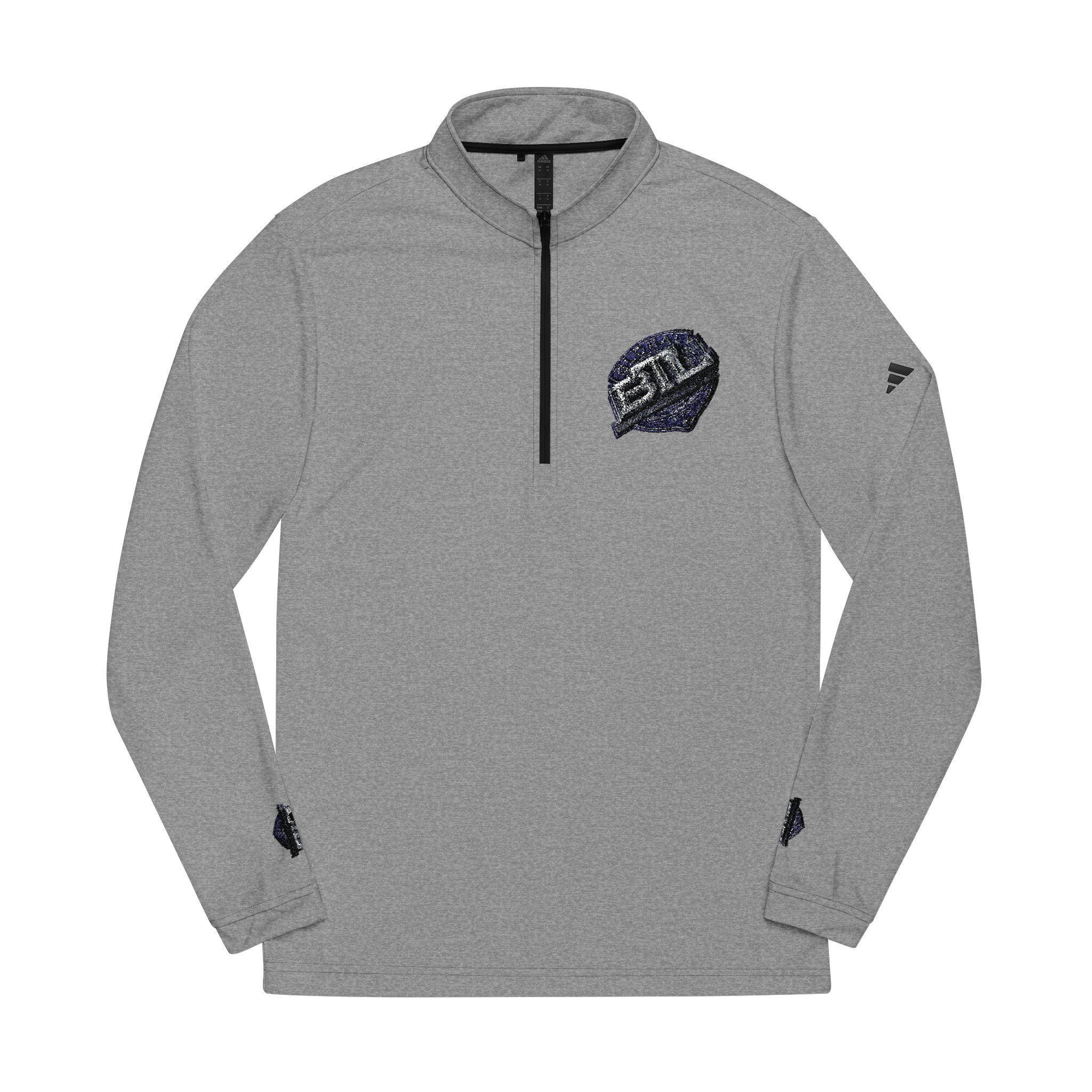adidas Embroidered Quarter‑Zip Pullover — Lightweight Performance Top