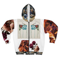 Embroidered Floral & BTL Crest Zip Hoodie