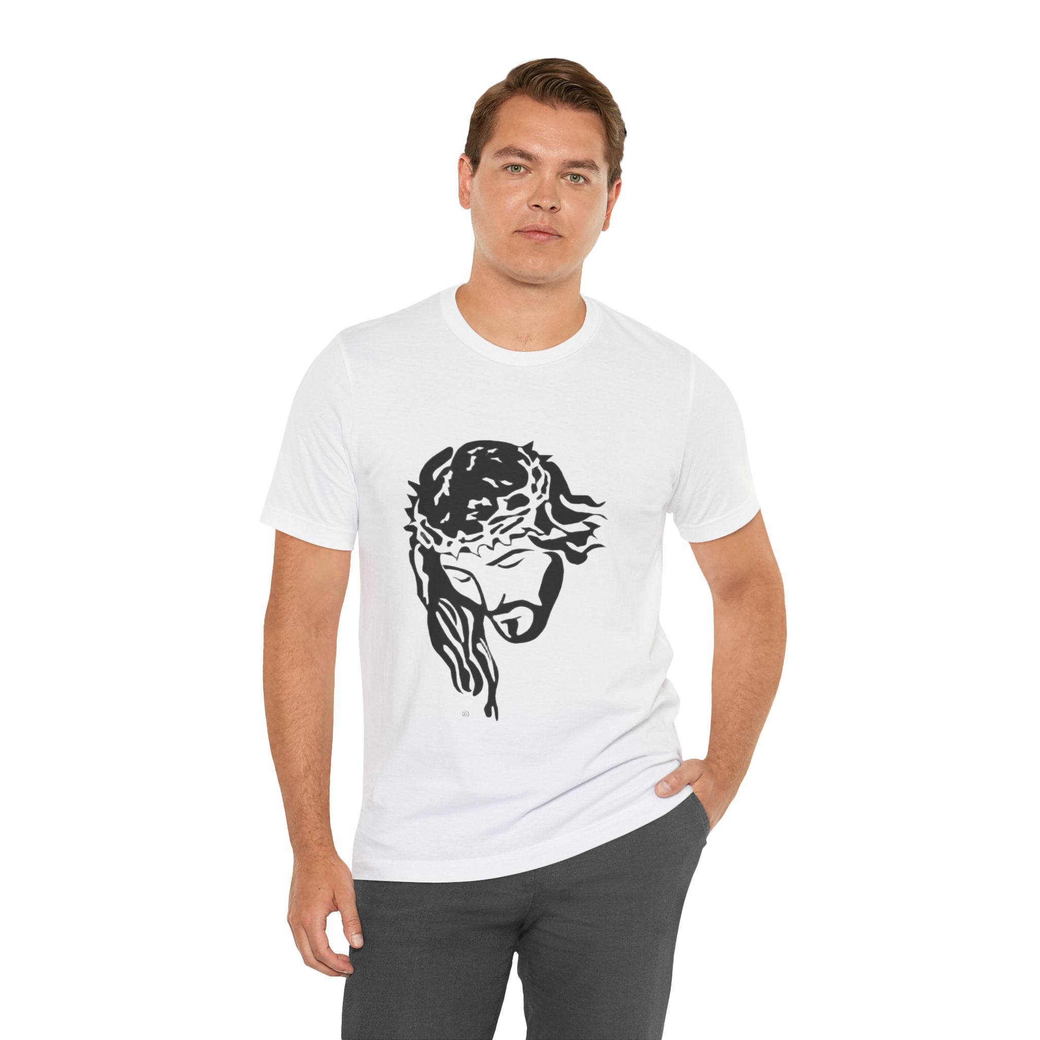 Jesus Crown of Thorns T-Shirt - Minimal Black Graphic Christian Tee