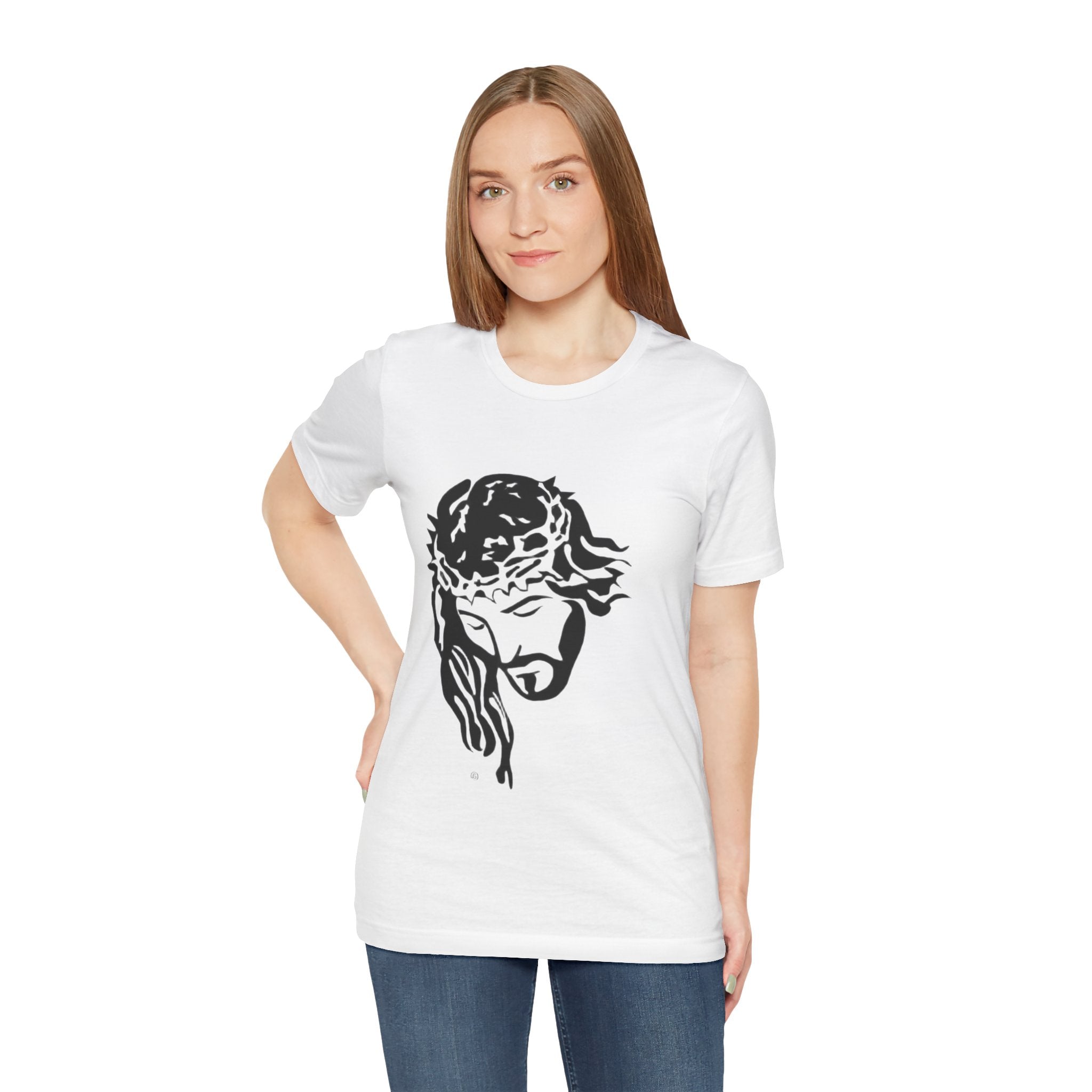 Jesus Crown of Thorns T-Shirt - Minimal Black Graphic Christian Tee