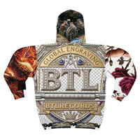 Embroidered Floral & BTL Crest Zip Hoodie