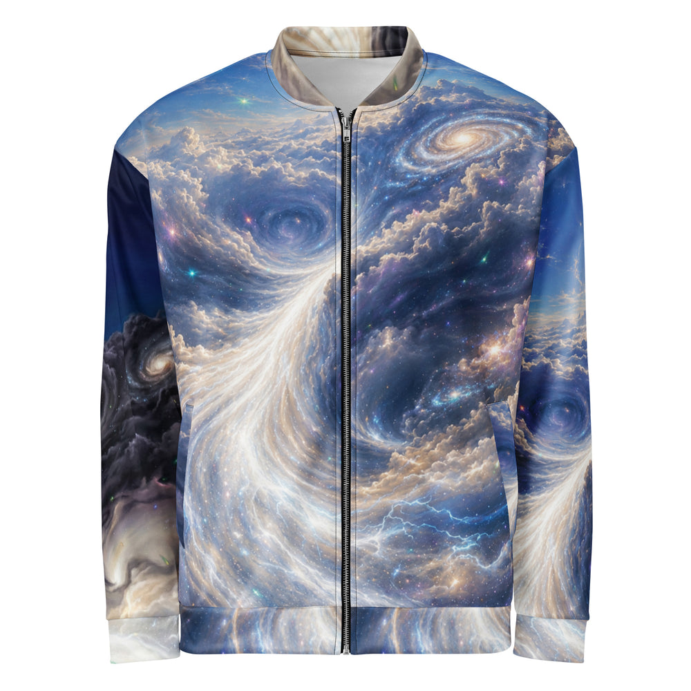 Shop our Celestial Galaxy Nebula Bomber Jacket. High-definition all-over space print outerwear featuring cosmic clouds & spiral galaxies.